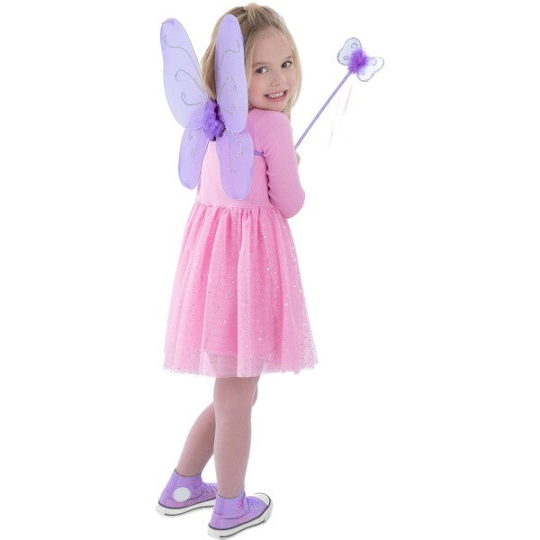 Smiffys butterfly wings and wand purple (British brand)