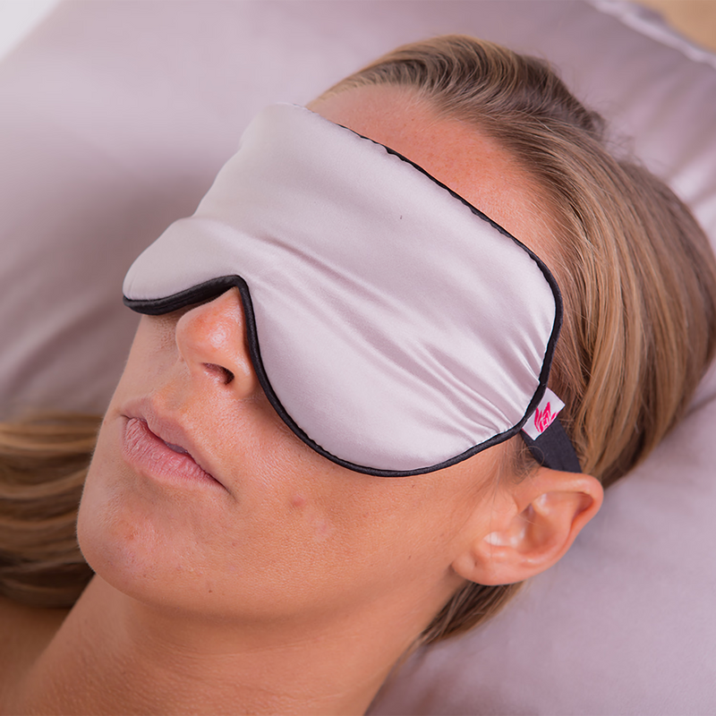 White Lotus Beauty 100% mulberry silk sleep mask, imported from the UK