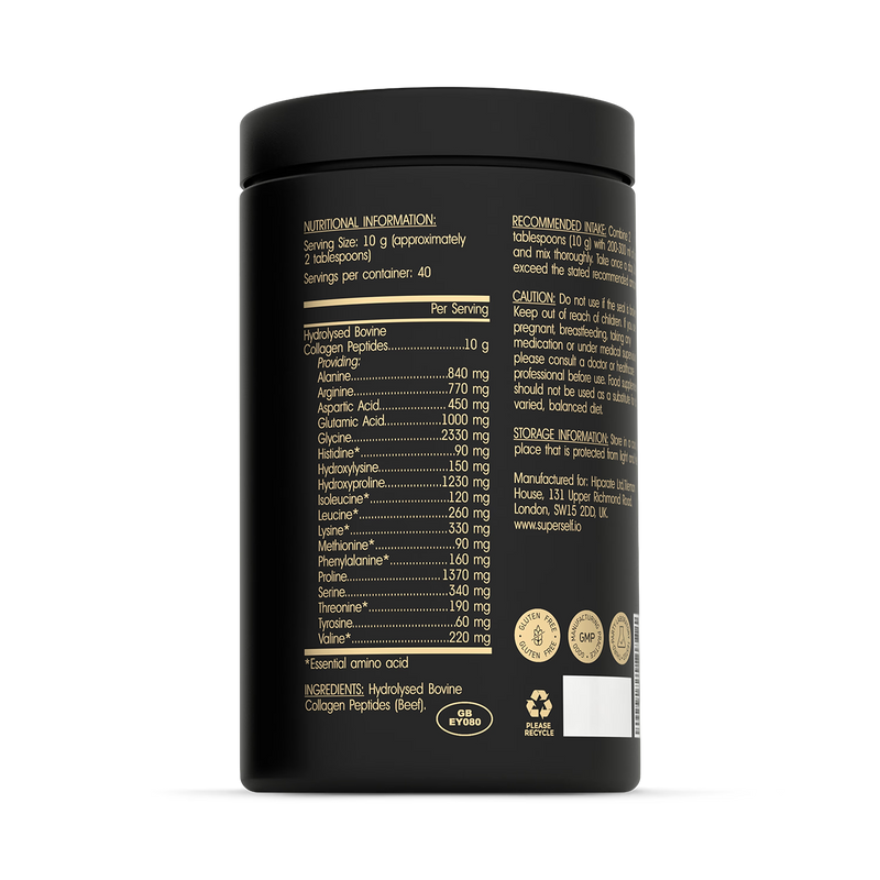 SuperSelf premium bovine collagen peptides powder 400g, imported from the UK