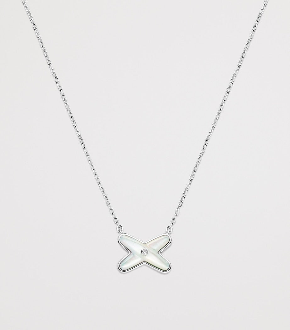 Chaumet white gold diamond mother-of-pearl pendant necklace (British brand)