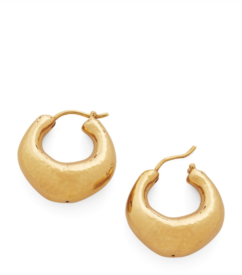 Monica Vinader gold vermeil Deia hoop earrings, imported from the UK