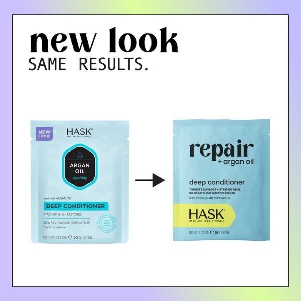 Hask Argan Oil Repairing Deep Conditioner 50ml 5 pack, imported from the UK