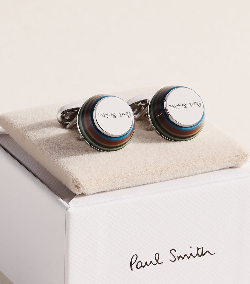 Boutons de manchette coniques Paul Smith avec incrustation en émail (marque britannique)