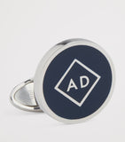 Dunhill sterling silver navy lacquer cufflinks, UK version