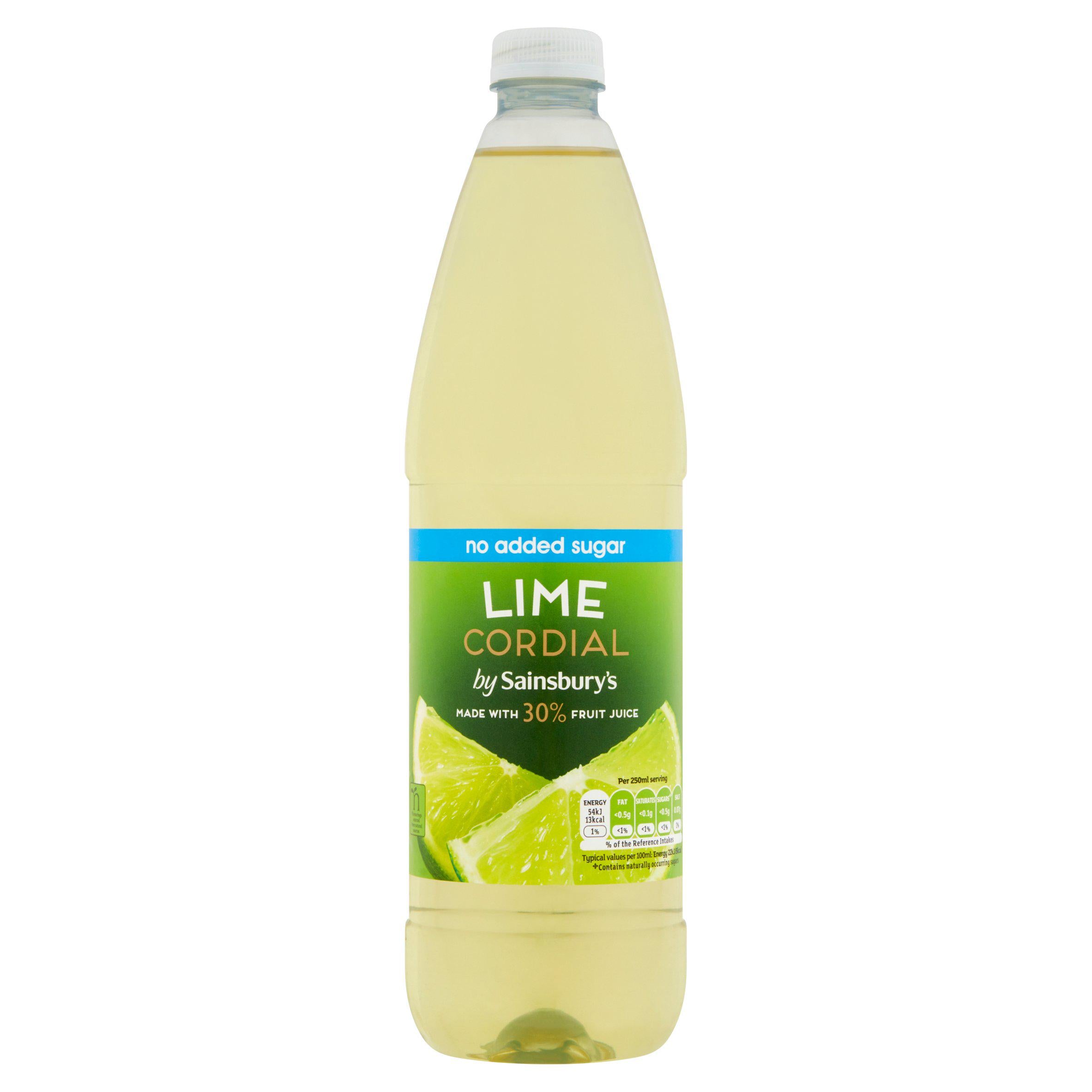 Sainsbury's Lime Cordial No Added Sugar 1L GOODS Sainsburys   