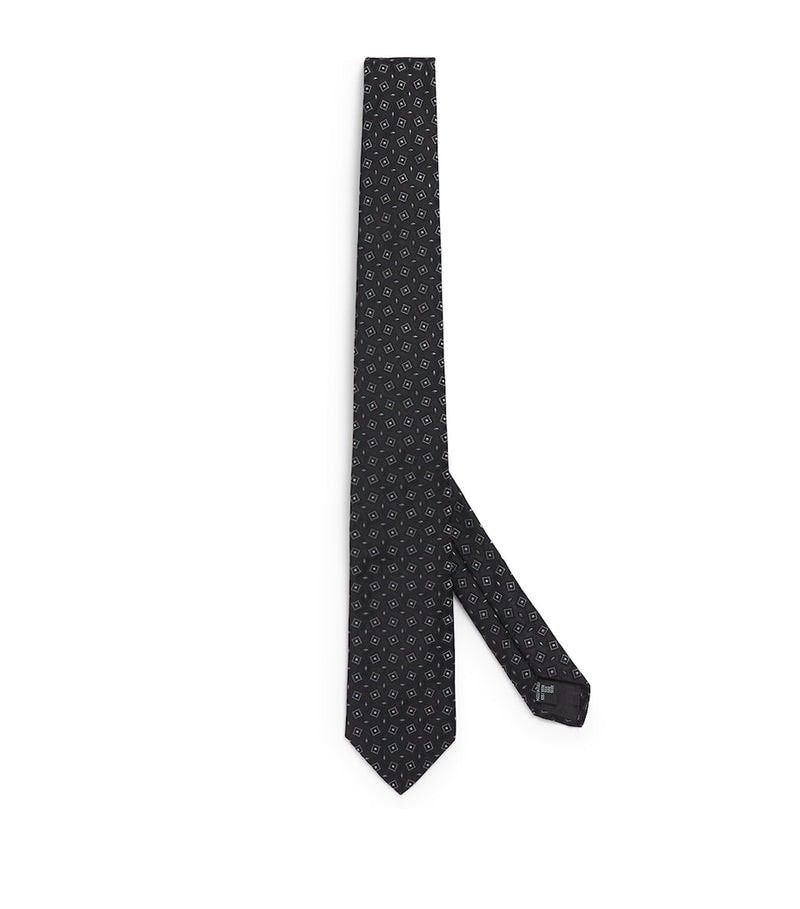 Giorgio Armani silk geometric jacquard tie - British product