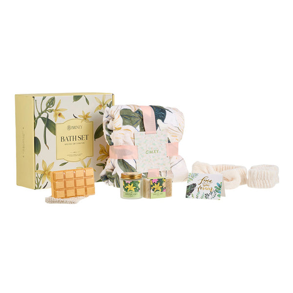 Livingandhome sunflower-scented spa gift set with candle and soap - British product