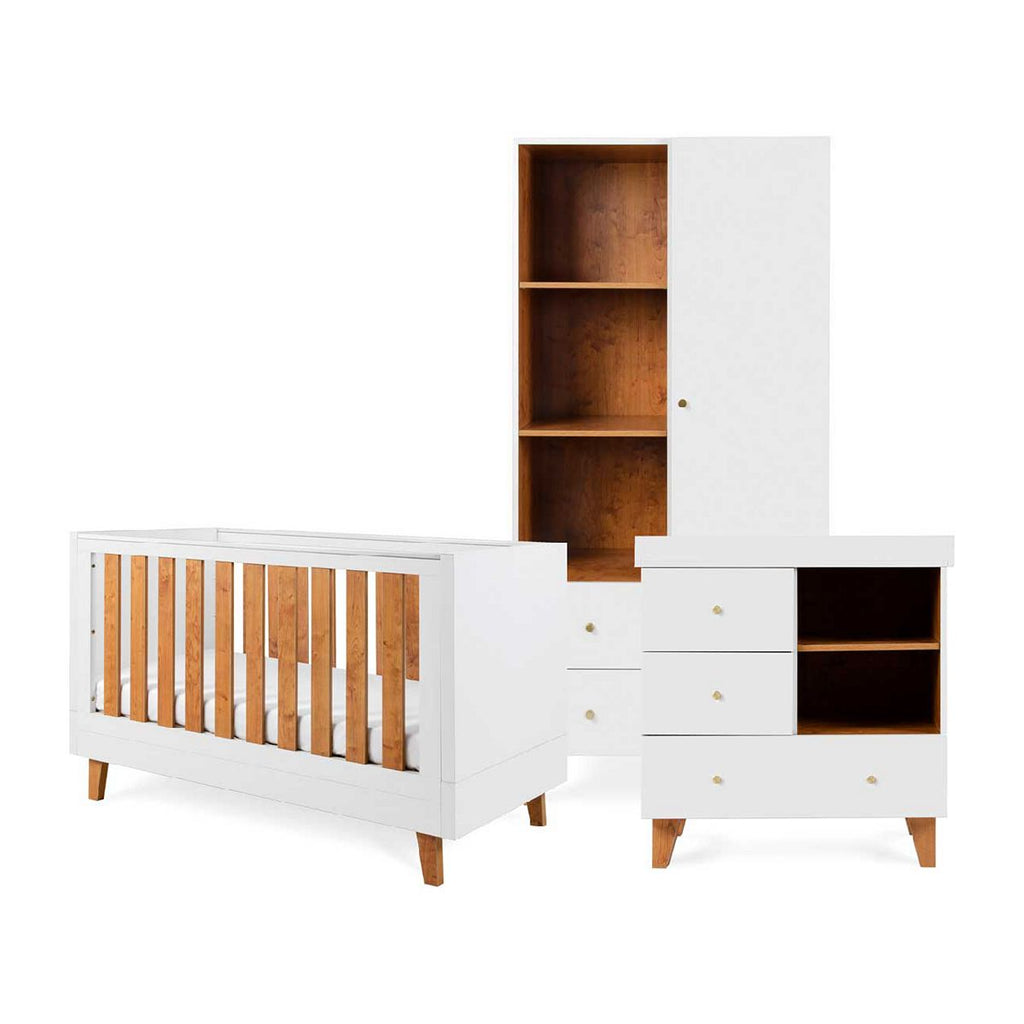 Tutti Bambini Como 3 Piece Room Set - White / Rosewood