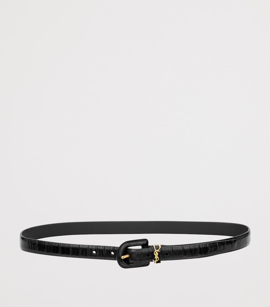 Saint Laurent calfskin buckle Cassandre belt - British product