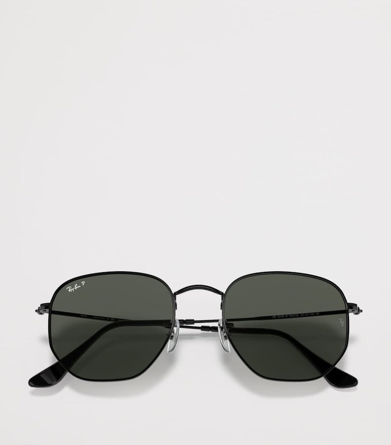Lunettes de soleil irrégulières hexagonales en métal Ray-Ban, version UK