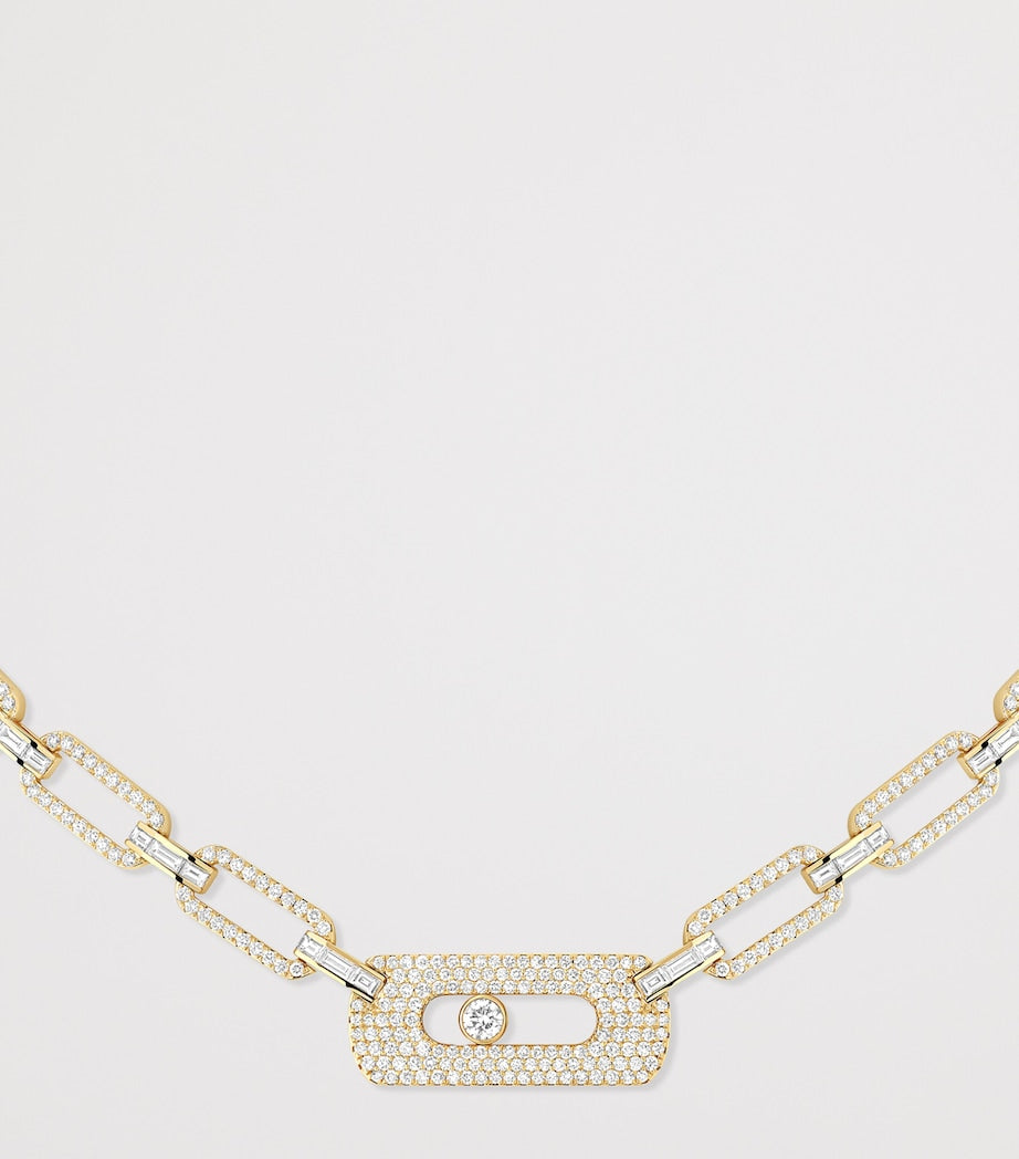 Messika Move Link yellow gold diamond necklace 4.50ct (British brand)