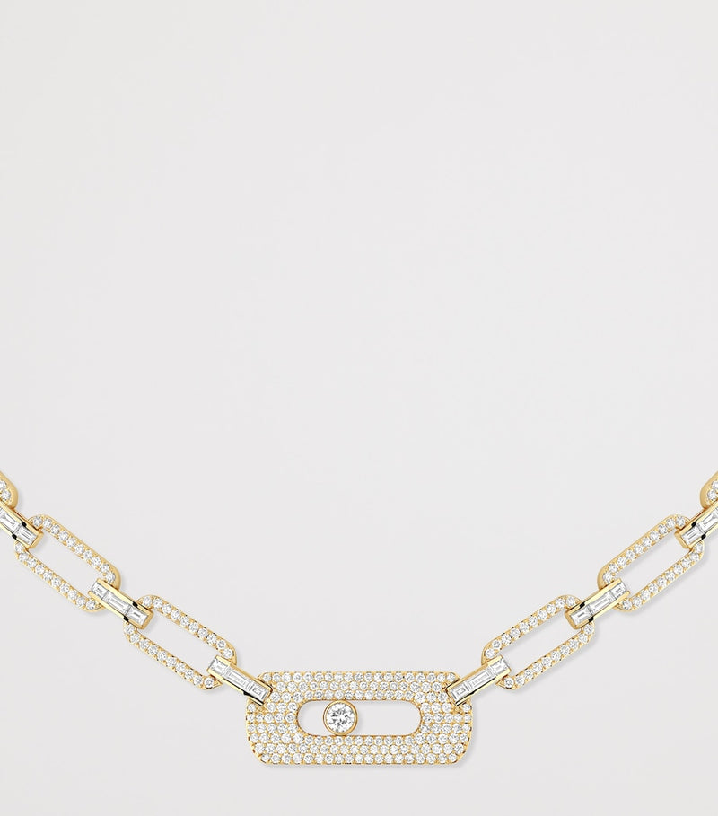 Messika Move Link yellow gold diamond necklace 4.50ct (British brand)