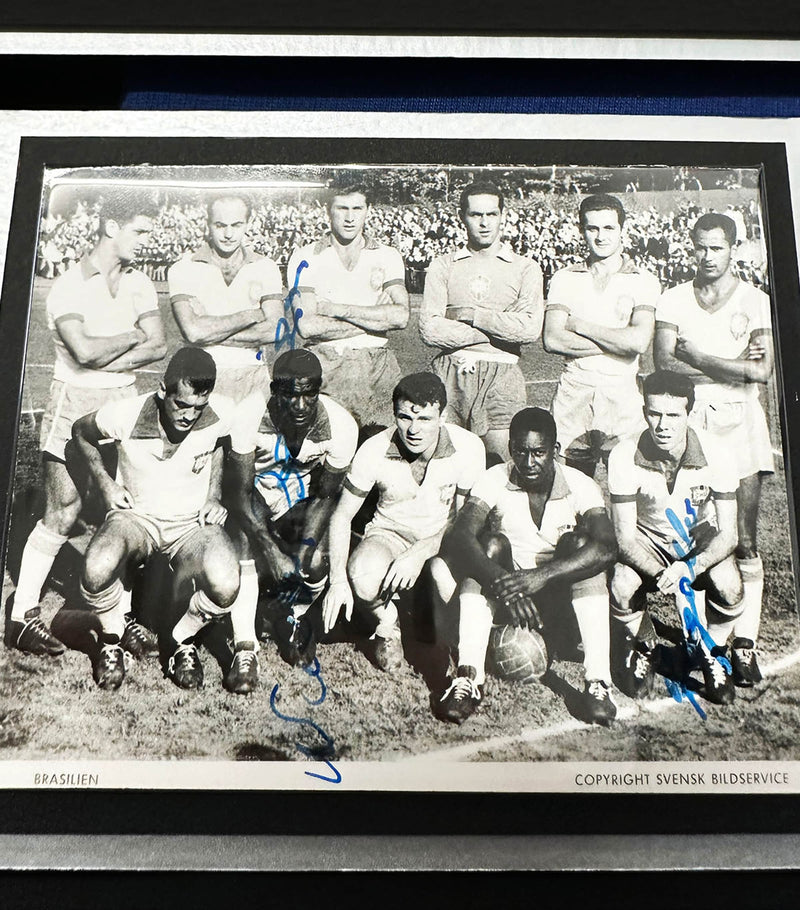 Leipzig Galleries framed Brazil 1958 World Cup signed jersey and programme display, UK version