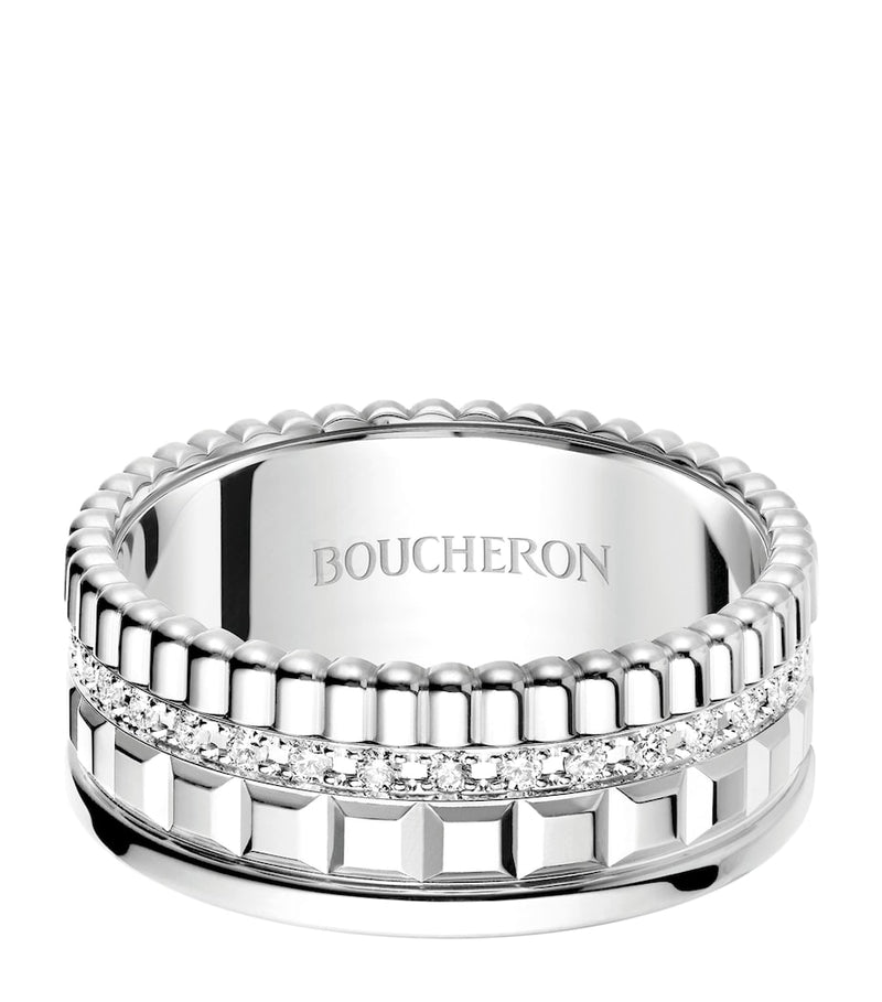 Boucheron Quatre Radiant small white gold diamond ring (British brand)