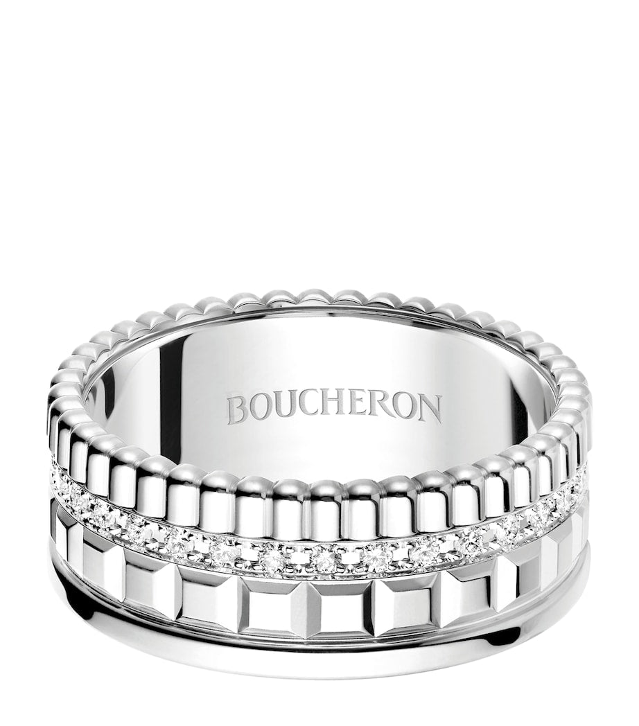 Boucheron Quatre Radiant small white gold diamond ring (British brand)