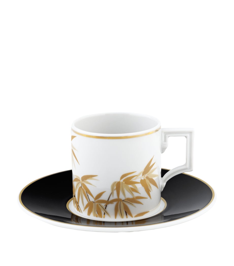 Meissen Golden Bamboo espresso cup and saucer, from Germany