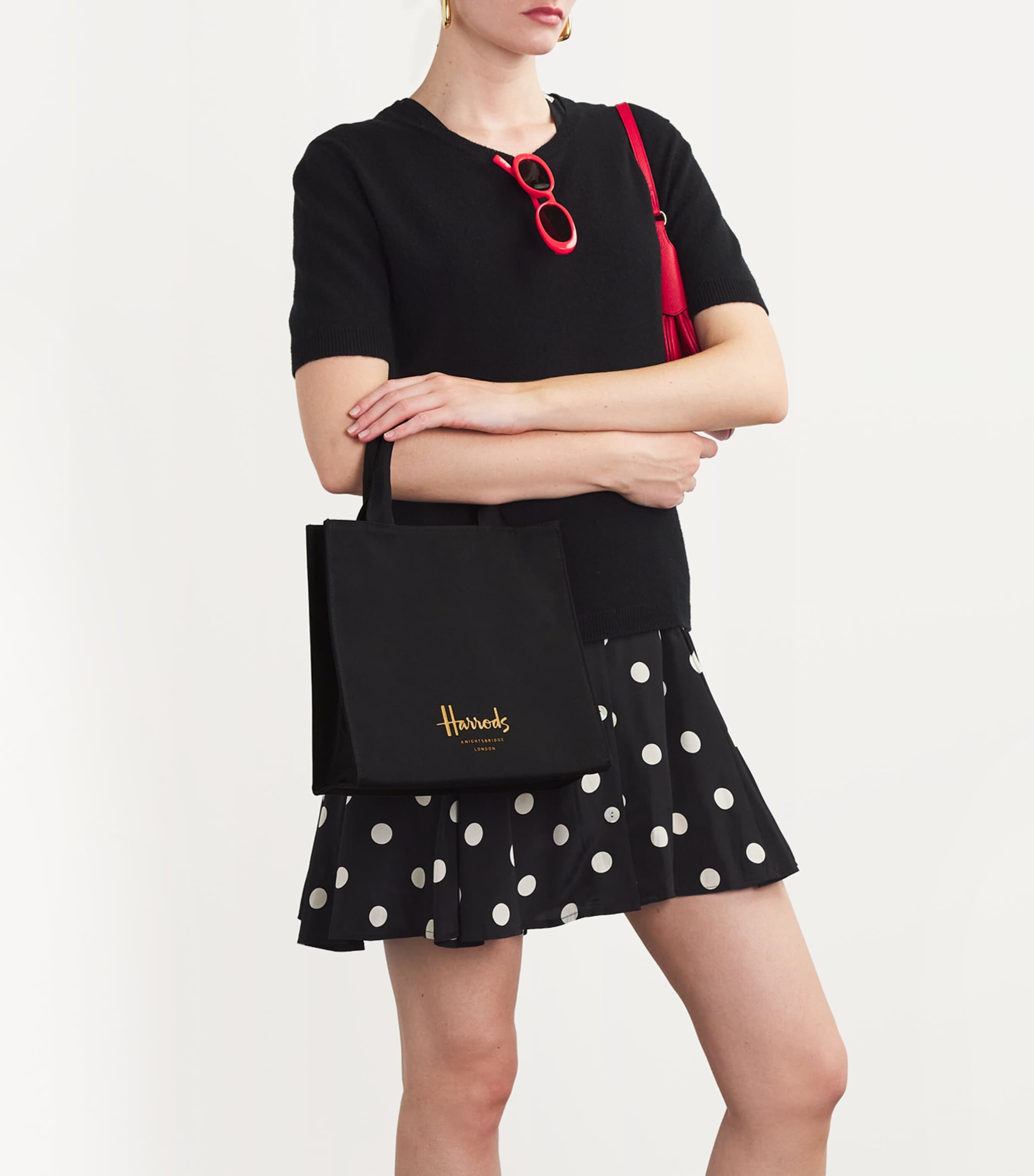 Harrods small cotton logo tote bag, UK version