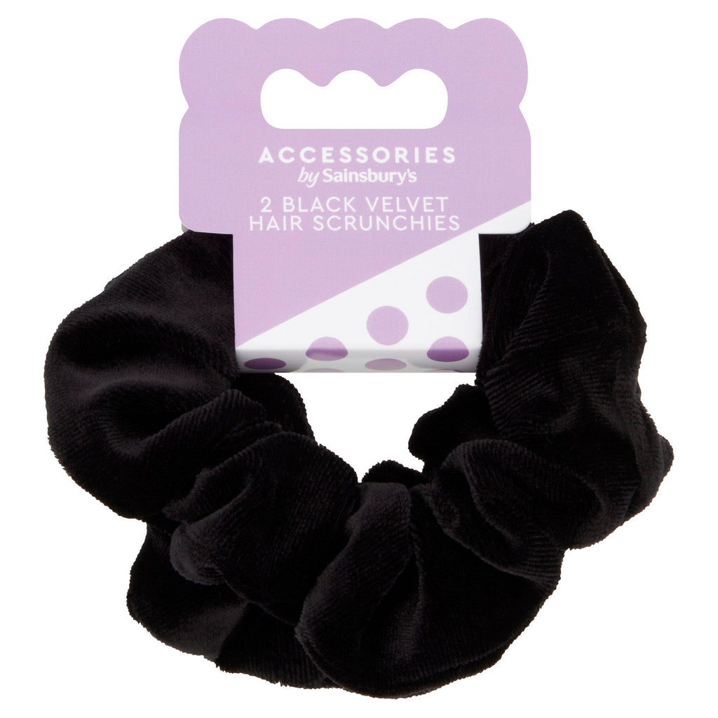 Sainsbury's Adult Black Scrunchie x2