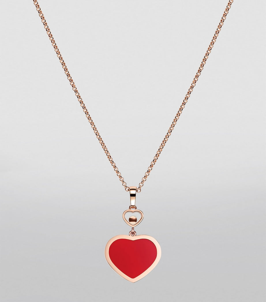 Chopard Happy Hearts pendant rose gold carnelian diamond, UK version