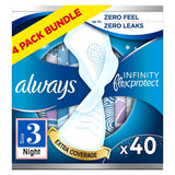 Always Infinity Night (Size 3) Sanitary Towels Wings 10 Pads x4 Bundle GOODS Boots   