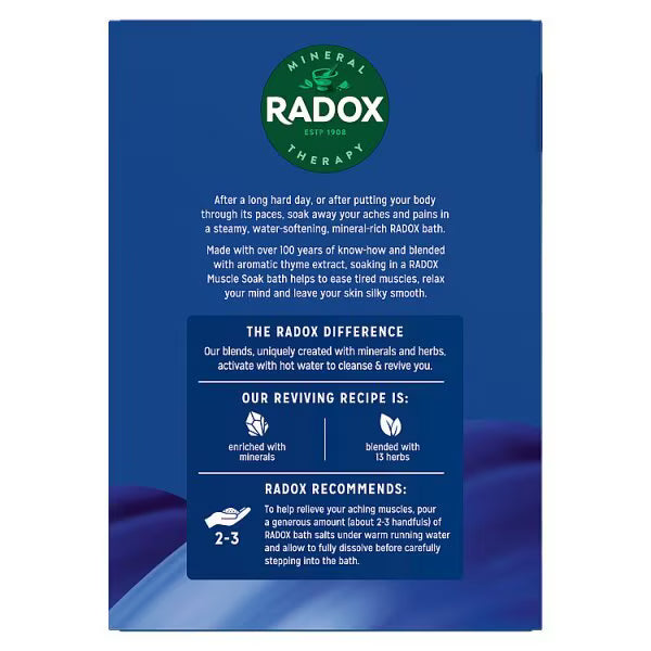 Radox Muscle Soak Bath Salts Thyme 400g, imported from the UK