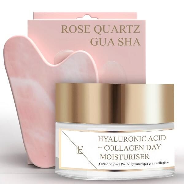 Eclat Hyaluronic Acid & Collagen Day Cream + Rose Gua sha