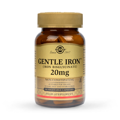 Solgar Gentle Iron 20mg 90 Vegi Capsules Iron Supplement