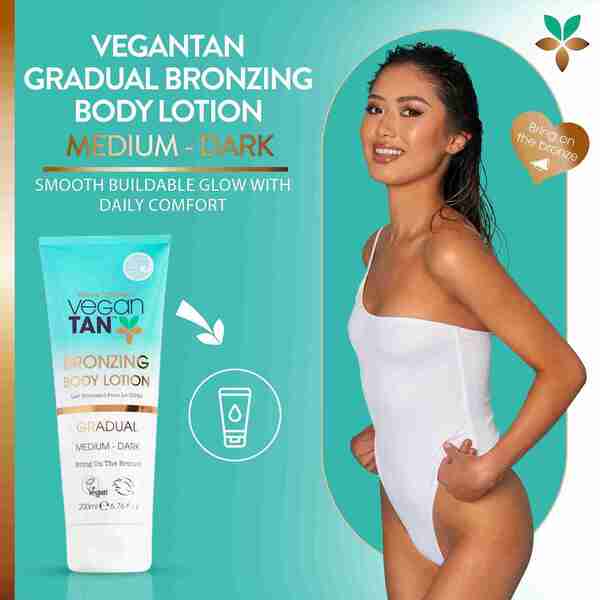 VeganTan self tanning lotion medium to dark 200ml, imported from the UK