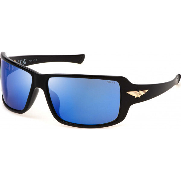 Police black sunglasses SPLN37 acetate frame, UK version