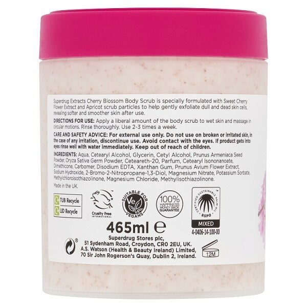 Superdurg Extracts Body Scrub Cherry Blossom 465ml GOODS Superdrug   