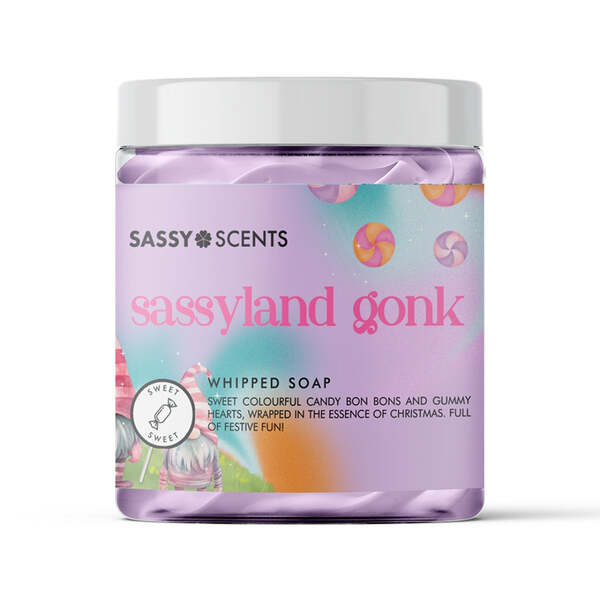 Sassy Scents Sassyland Gonk whipped soap 115g, imported from the UK
