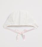 Pepa London linen-silk bonnet with scalloped trim, imported from the UK