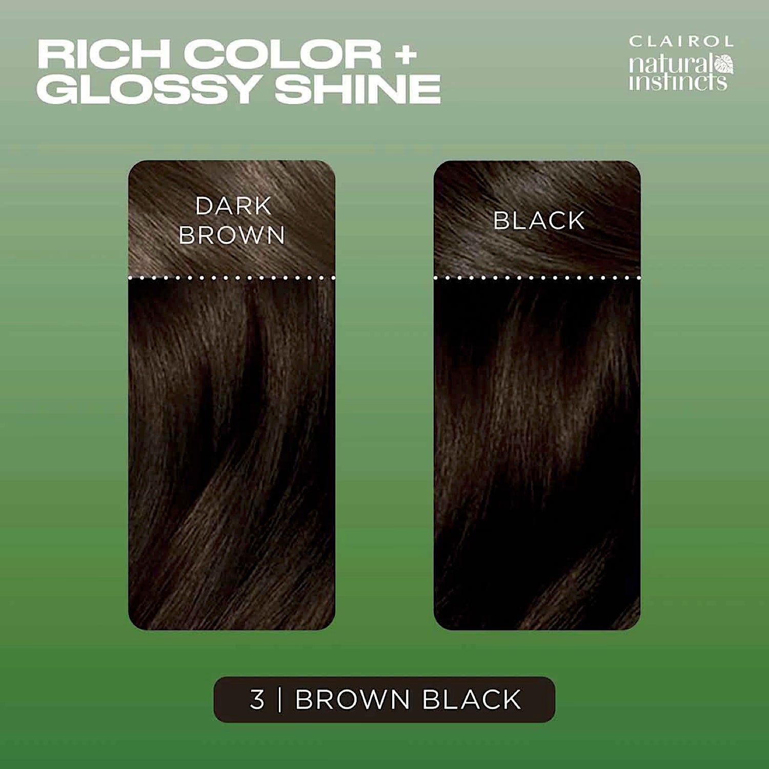 Clairol Natural Instincts Brown Black 3 hair dye, UK version