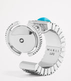 MARLI New York mini white gold diamond turquoise hoop earrings - British product
