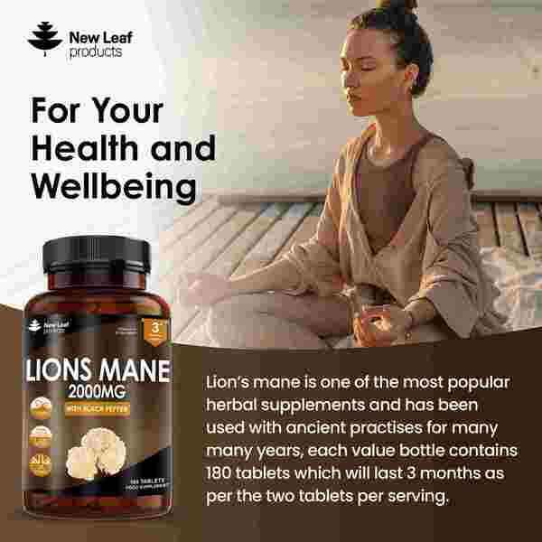 New Leaf Lions Mane Mushroom 2000mg GOODS Superdrug   