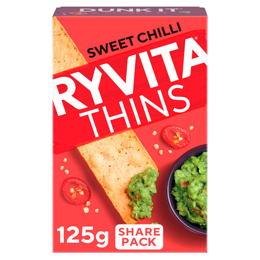 Ryvita Thins Sweet Chilli Flatbread Crackers 125g GOODS Sainsburys   