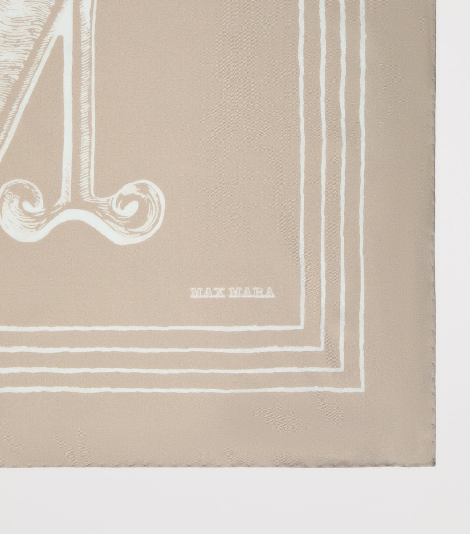 Max Mara silk scarf with embroidered logo, imported from the UK