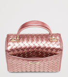 Aspinal of London midi metallic leather Mayfair handbag, UK version