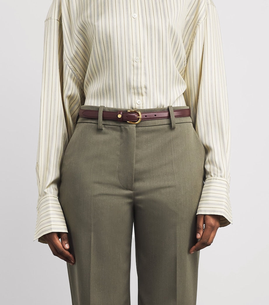 Harrods classic leather slim belt (British brand)
