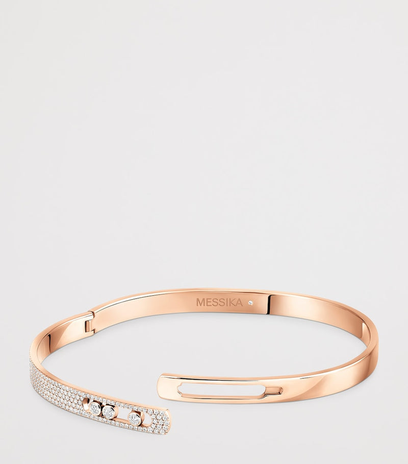Messika Move Noa pink gold diamond pavé bangle 0.90ct (British brand)