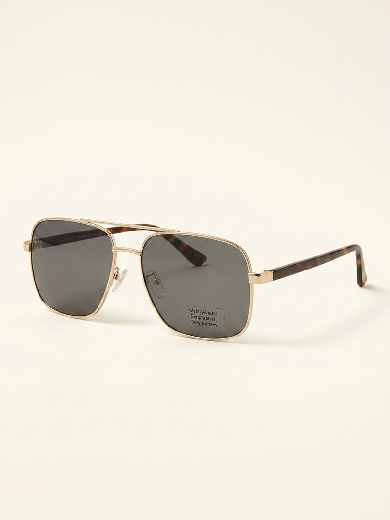 Gucci square sunglasses gold/grey metal frame, UK version