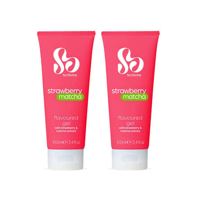 Superdrug So Divine Strawberry Matcha Flavoured Water Based Lubricant 100ml Twinpack- Buy online at McGrocer
