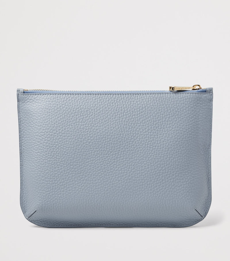 Aspinal of London large leather Ella pouch, imported from the UK