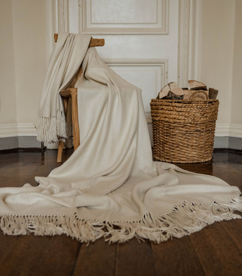 Araminta Campbell Woodland Alpaca-Blend Throw Blanket 150cm x 300cm - British product