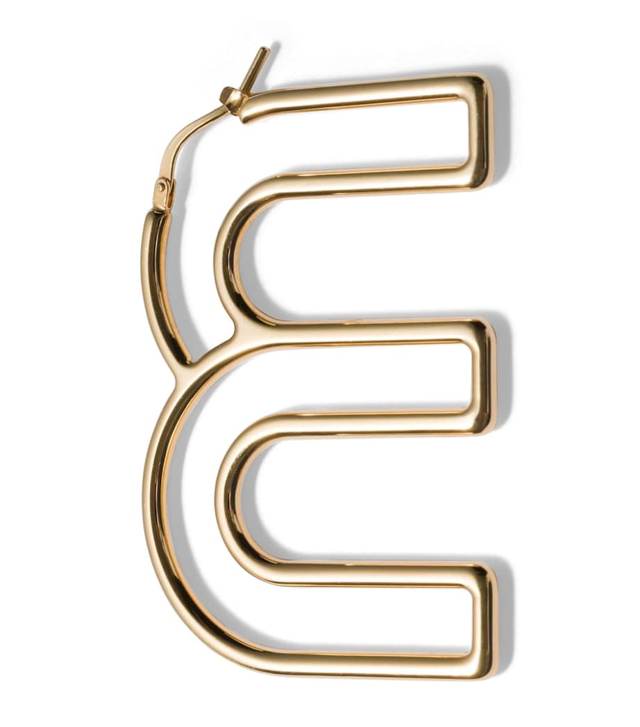 Miu Miu logo single earring brass cut-out letter - British product
