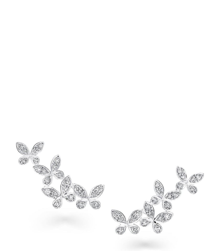 Graff Small White Gold and Diamond Butterfly Earrings