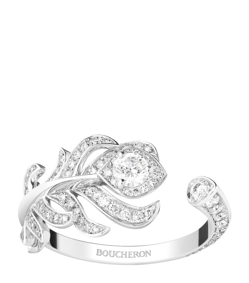 Boucheron Plume de Paon ring white gold diamond, UK version