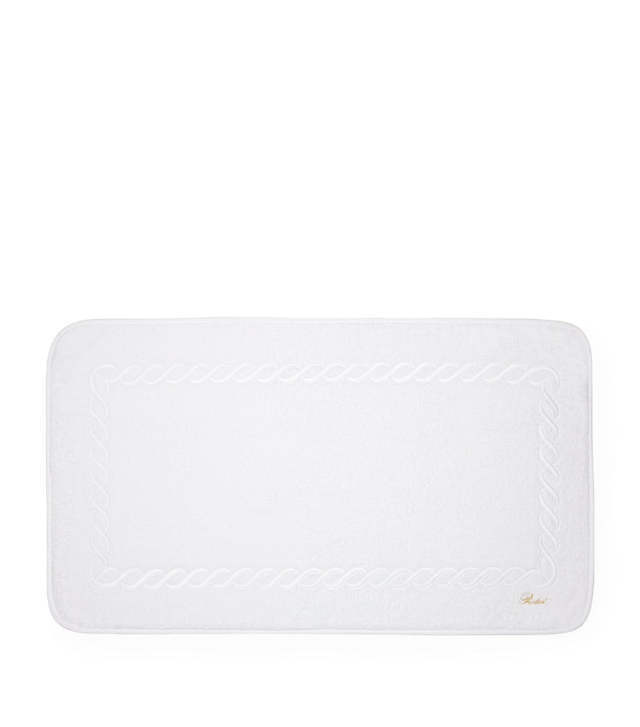 Pratesi Cotton Treccia bath mat 50cm x 90cm, imported from the UK
