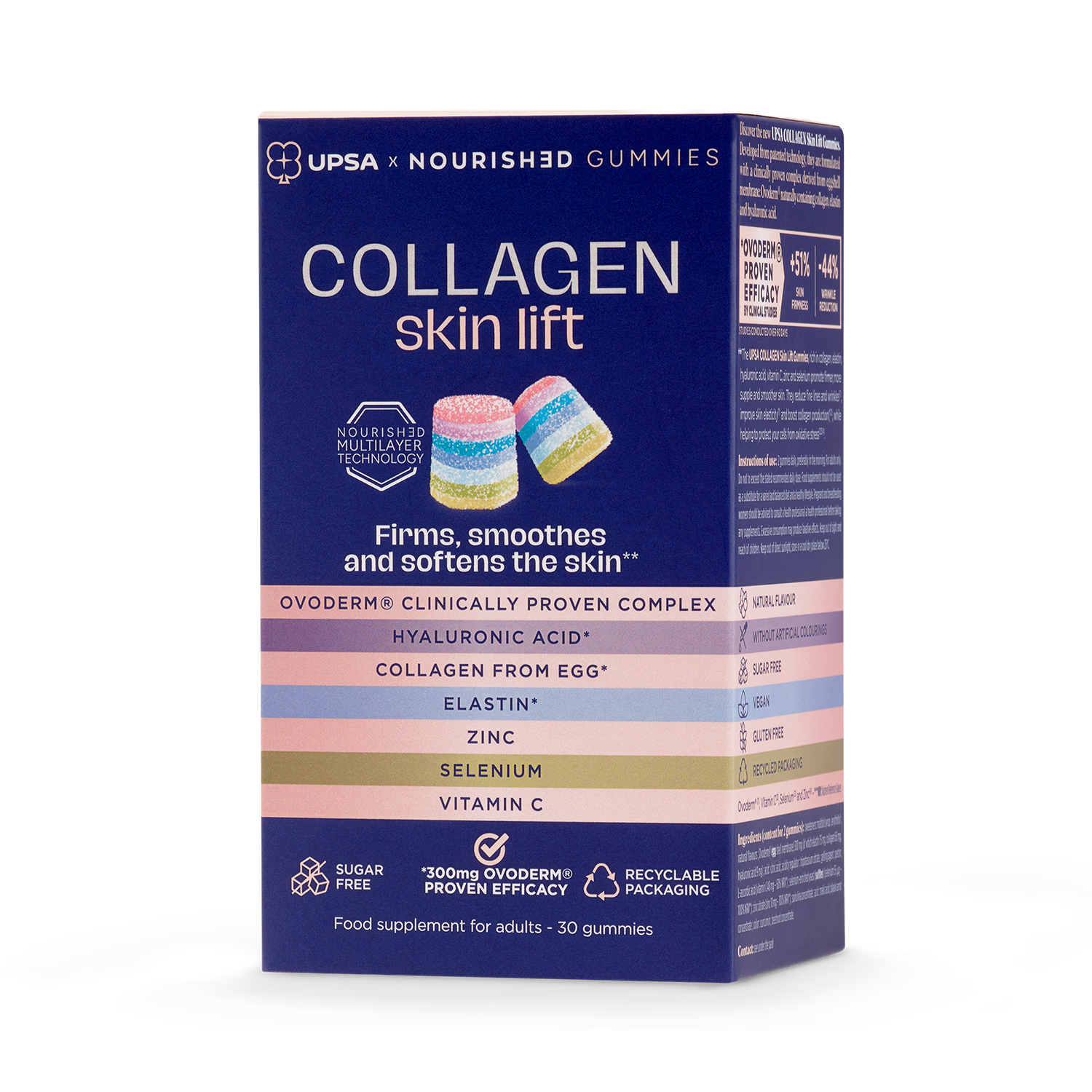 UPSA x Nourished 7-in-1 collagen skin lift gummies 30 count (British brand)