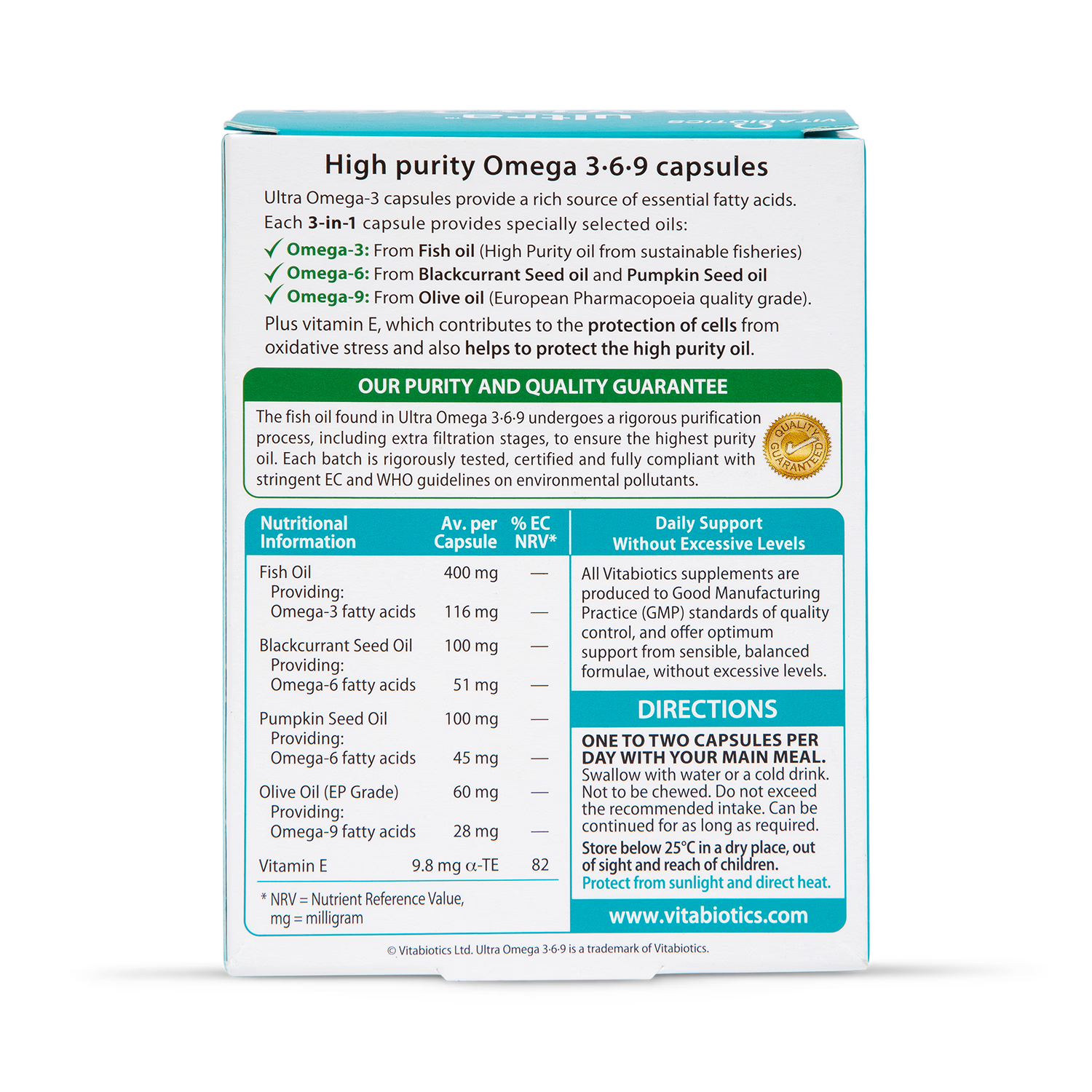 Vitabiotics Omega 369 Formula supplement 60 capsules, imported from the UK